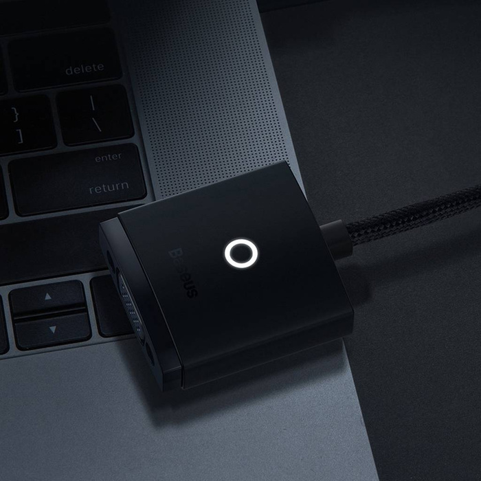 Baseus Lite Series Steckeradapter HDMI auf VGA + Miniklinke 3,5 mm / Micro-USB-Netzteil weiß (WKQX010102)