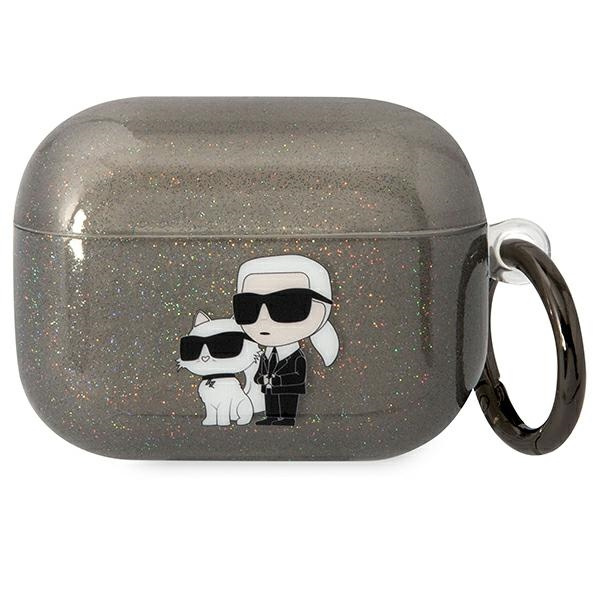 Coque Karl Lagerfeld Housse pour Airpods Pro noir/noir Gliter Karl&amp;Choupette