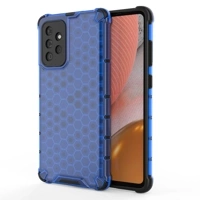 Cover blindata a nido d'ape con cornice in gel per Samsung Galaxy A72 4G blu
