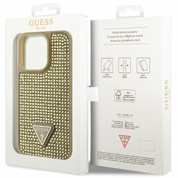 Hülle Guess GUHCP14LHDGTPD iPhone 14 Pro 6.1" gold/gold hartcase Strass-Dreieck Case
