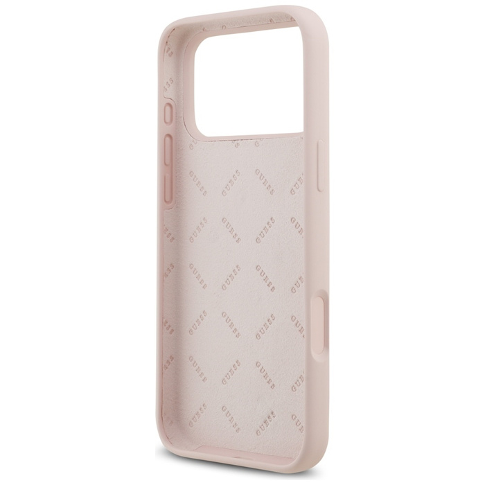 Etui Guess Silicone Big 4G Script do     iPhone 17 Pro Max różowy