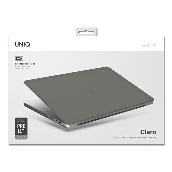 Uniq pouzdro Claro MacBook Pro 14&quot; (2021) transparentní šedá / kouřově matná šedá
