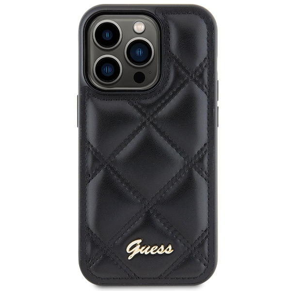 Etui Guess GUHCP15XPSQSQSK iPhone 15 Pro Max 6.7" czarny/black hardcase Quilted Metal Logo Case