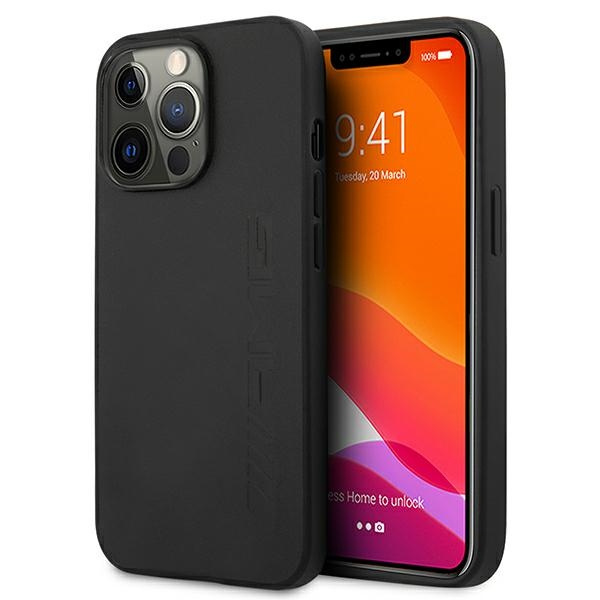 AMG AMHCP13LDOLBK iPhone 13 Pro / 13 6.1" schwarz/schwarz hartcase Leder Hot Stamped