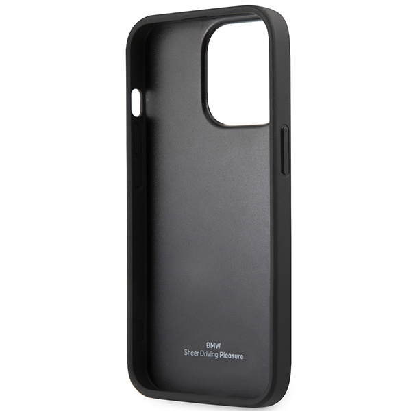 Cover BMW BMHCP13LREELK iPhone 13 Pro / 13 6,1" nero/nero durocase Pelle goffrata
