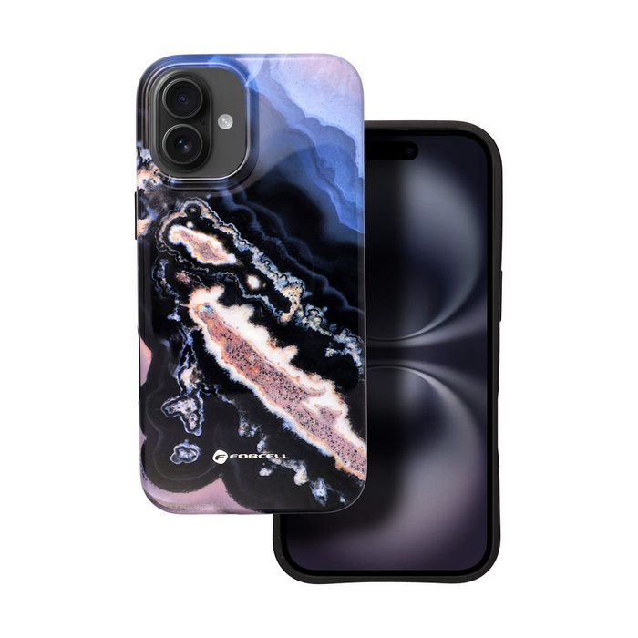 Etui na iPhone 16 PLUS Forcell F-Protect Mirage zgodny z MagSafe Military Drop-Test gold island