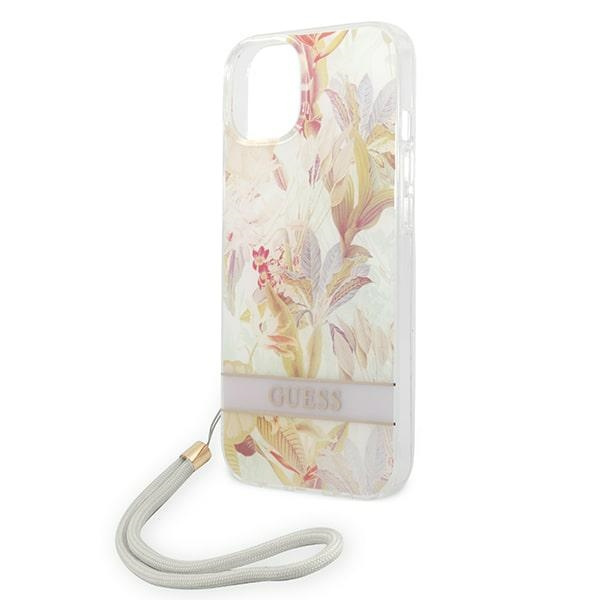 Guess GUOHCP14MHFLSU iPhone 14 Plus 6,7" lila/violett hartcase Flower Strap