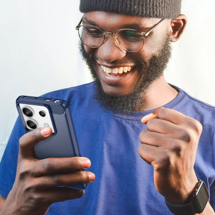 Karbonové pouzdro pro Xiaomi Redmi Note 13 Pro - modré