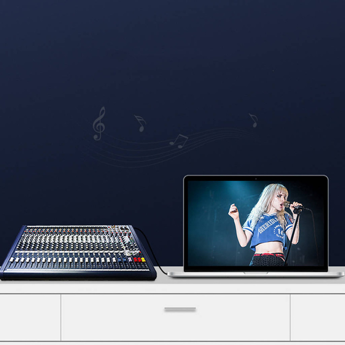 Cable de audio Ugreen cable mini jack 3,5 mm - 2 x jack 6,35 mm 2m gris (AV126)