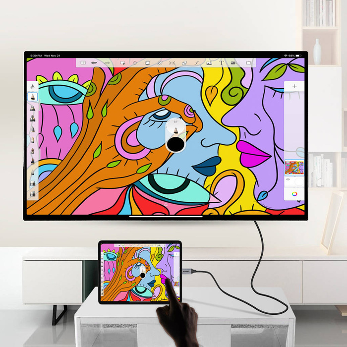 Choetech Kit Adapter HUB USB Typ C - HDMI 2.0 (3840 x 2160 @ 60Hz) grau (HUB-H12) + USB Kabel Typ C - HDMI (3840 x 2160 @ 60Hz) 2m grau (CH0021)