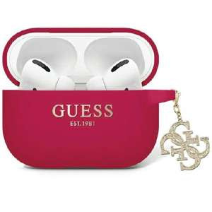 Guess GUAP2LECG4M AirPods Pro 2 cover purple/magenta Liquid Silicone Glitter Triangle Charm