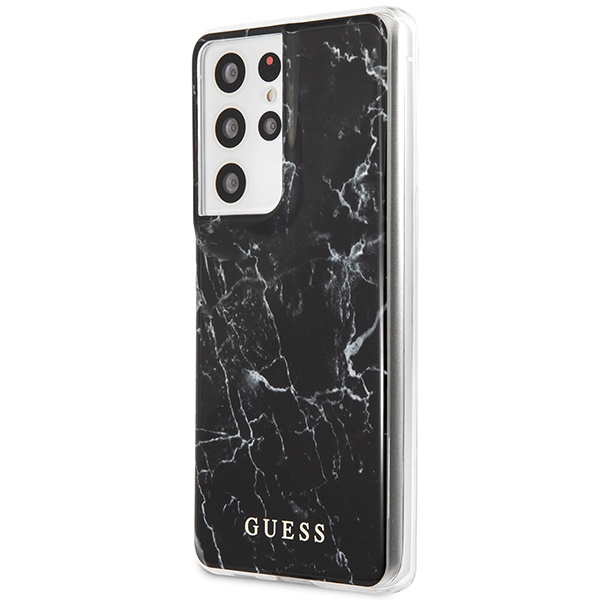 Guess GUHCS21LPCUMABK S21 Ultra G998czarny/black hardcase Marble