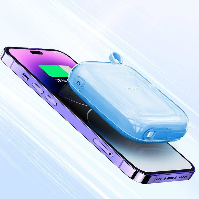 Powerbanka Joyroom 10000mAh Jelly Series 22,5W s vestavěným Lightning kabelem modrý (JR-L003)