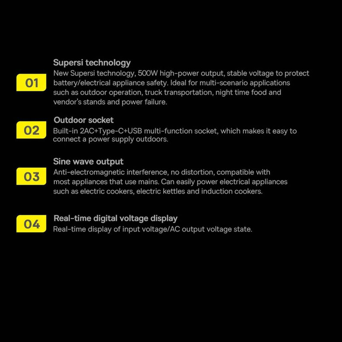 Inversor de corriente para coche Baseus 150W 12V / 500W 220V (enchufe EU y CN) negro (CGNB000101)