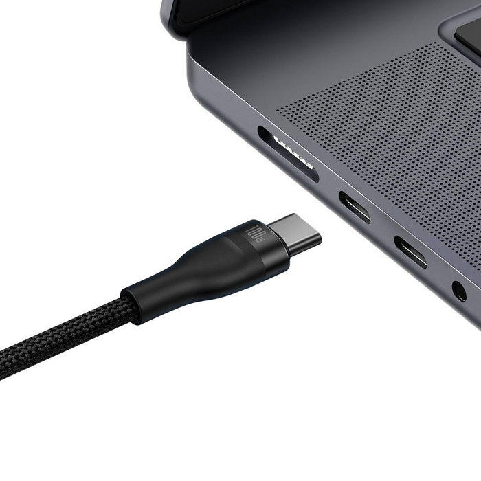 Baseus Flash Series Ⅱ Cable de carga rápida 2 en 1 USB-C - 2xUSB-C 100W 1.5m negro