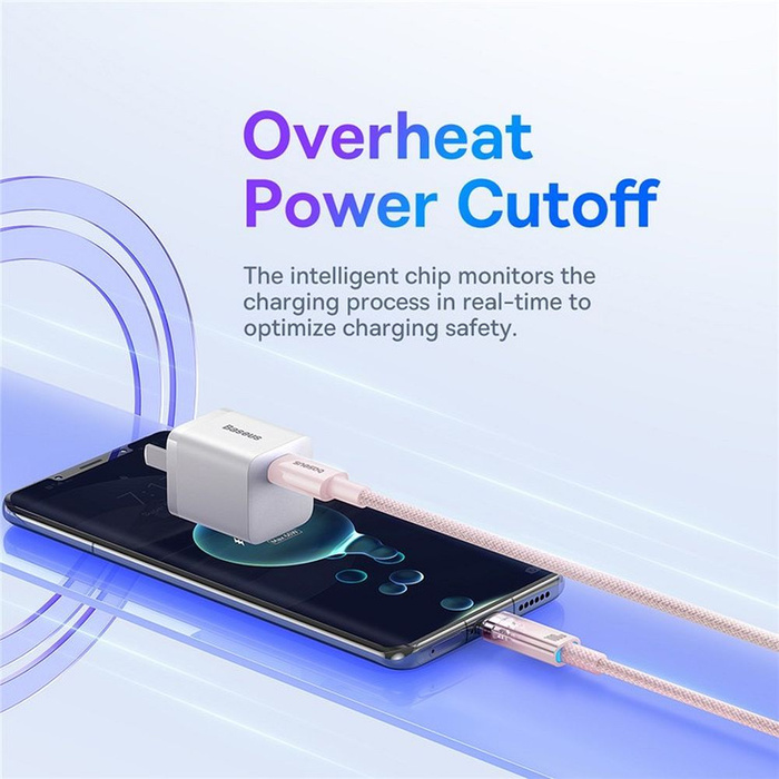 BASEUS kabel Typ C do Typ C Explorer Power Delivery 100W 1m różowy P10319703411-00 / CB000043