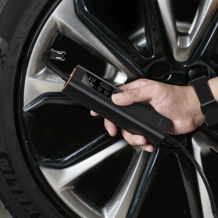 Baseus CRCQ000001 Mini-Reifenkompressor für Zigarettenanzünder – Schwarz