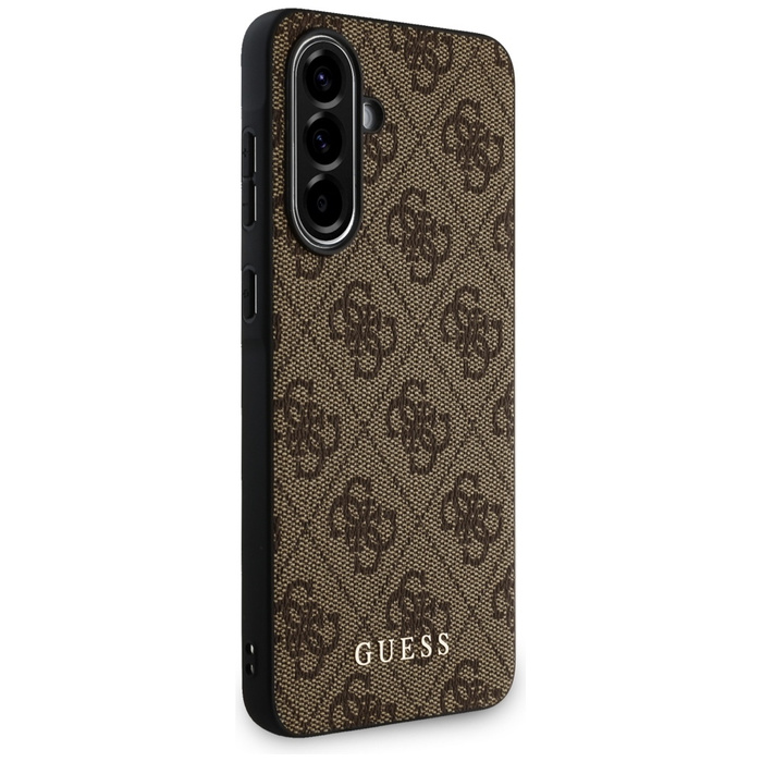 Etui Guess 4G Metal Gold Logo do Samsung Galaxy A56 brązowy
