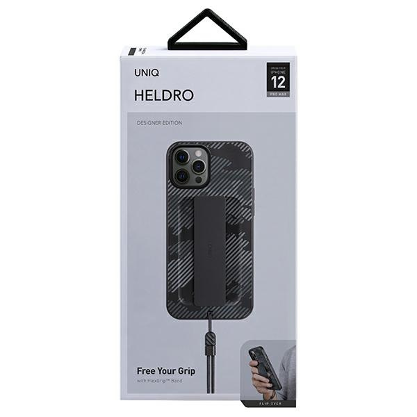 Apple iPhone Case UNIQ iPhone 12 Pro Max Heldro Moro Antimicrobial Black Case