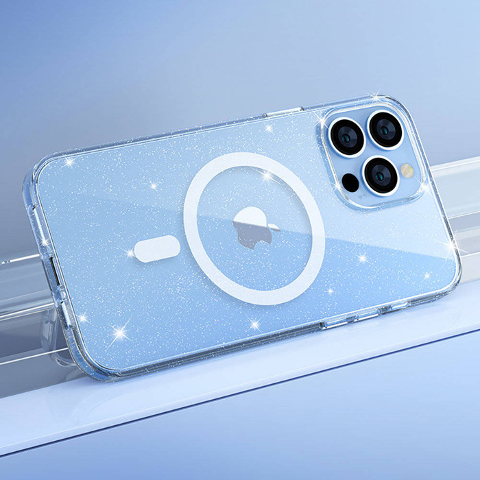 Kingxbar PQY Elegant Series Magnetische Hülle für iPhone 13 Pro Gehäusedeckel Weiß (MagSafe-kompatibel)