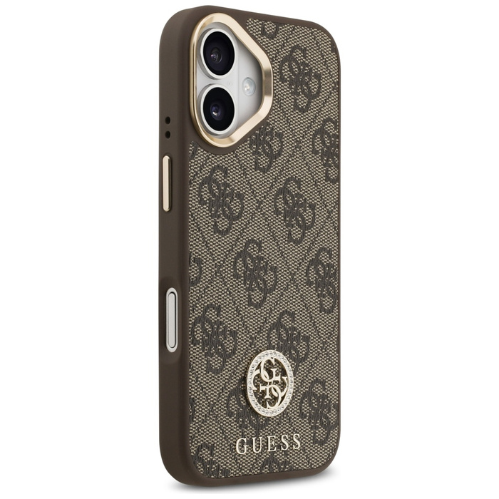 Etui Guess 4G Strass Logo MagSafe do     iPhone 17 brązowy