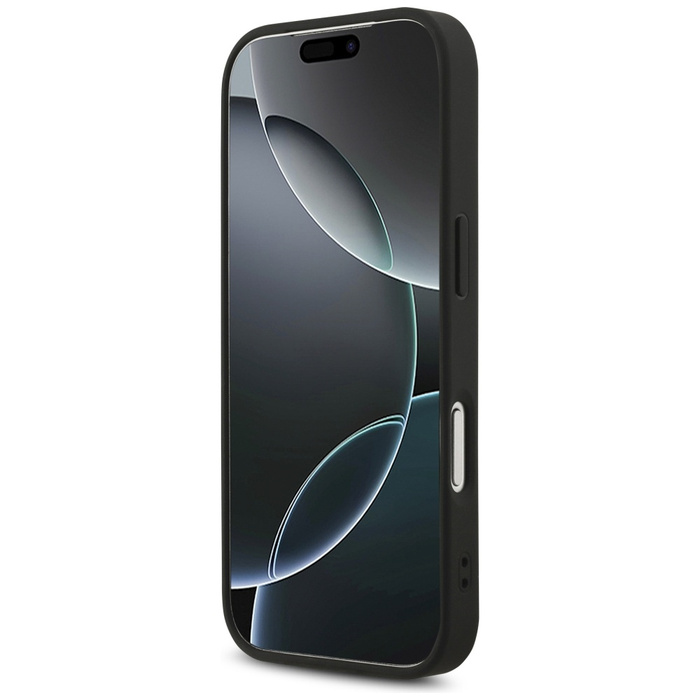 Etui Guess Leather 4G Triangle Strass    MagSafe do iPhone 17 Pro czarny