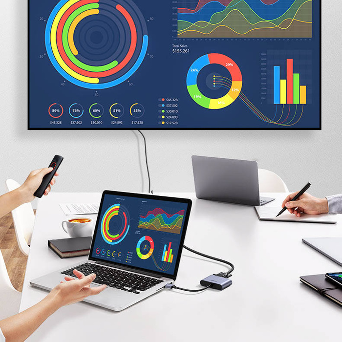 Adattatore convertitore USB Ugreen - HDMI 1.3 (1920 x 1080 @ 60Hz) + VGA 1.2 (1920 x 1080 @ 60Hz) grigio (CM449)