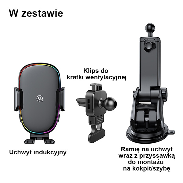 USAMS Držák indukční US-CD187 15W pro sklo/desku černá/černá CD187ZJ01