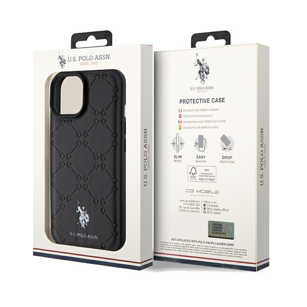 Etui US Polo USHCP15SPYOK iPhone 15 / 14 / 13 6.1" czarny/black Yoke Pattern Case