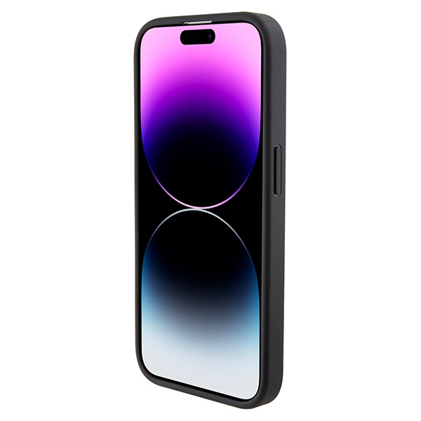 Etui Mercedes MEHMP15L23RHSK iPhone 15 Pro 6.1" czarny/black hardcase Stripes Pattern Leather MagSafe Case