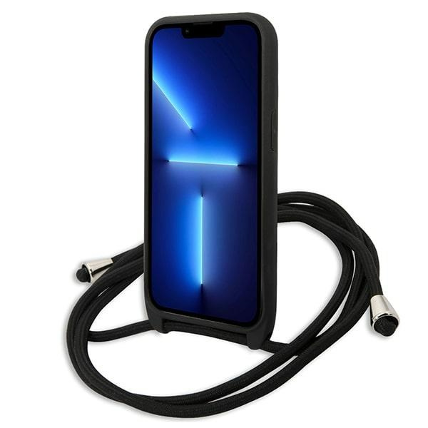 Karl Lagerfeld KLHCP13LCMNIPK iPhone 13 Pro / 13 6.1" hardcase black/black Leather Monogram Patch and Cord Iconik