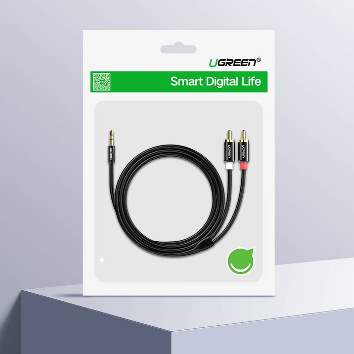 Ugreen audio kabel 3,5 mm mini jack - 2RCA 3m černý (10590)