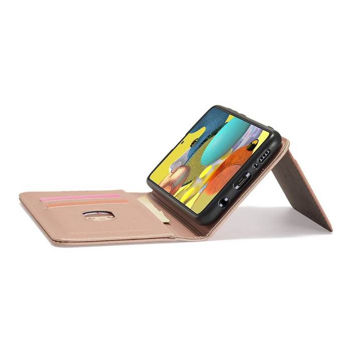 Estuche con tarjeta magnética para Samsung Galaxy A12 5G Estuche con tarjetero rosa