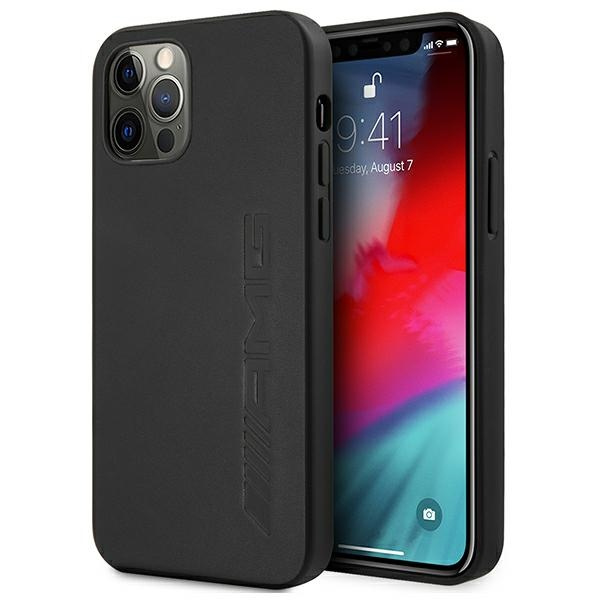 AMG AMHCP12LDOLBK iPhone 12 Pro Max 6,7" schwarz/schwarz hartcase Leder Hot Stamped