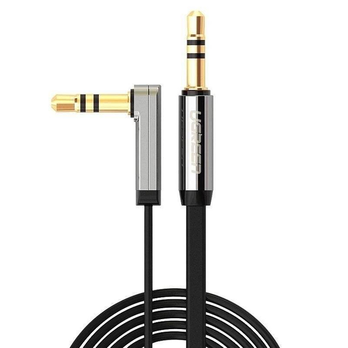 Cable UGREEN Angular AUX Mini Jack 3.5mm Flat 2m Black