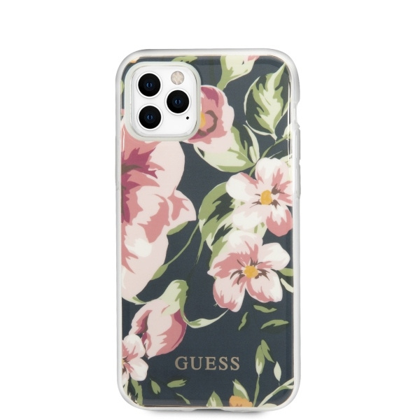 Puzdro Guess Apple iPhone 11 Pro Max navy blue N°3 Flower Collection Case