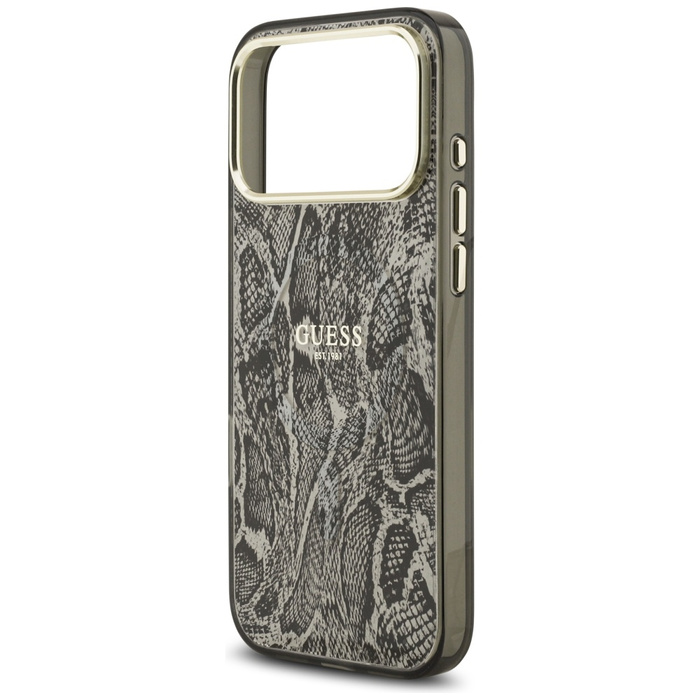 Etui Guess Python Pattern MagSafe do     iPhone 17 Pro Max czarny