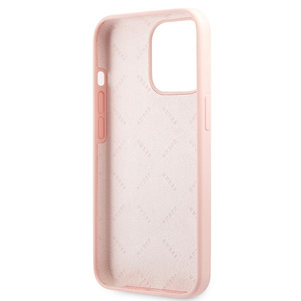 Funda GUESS Apple iPhone 13 Pro Silicone 4G Logo Pink Hardcase