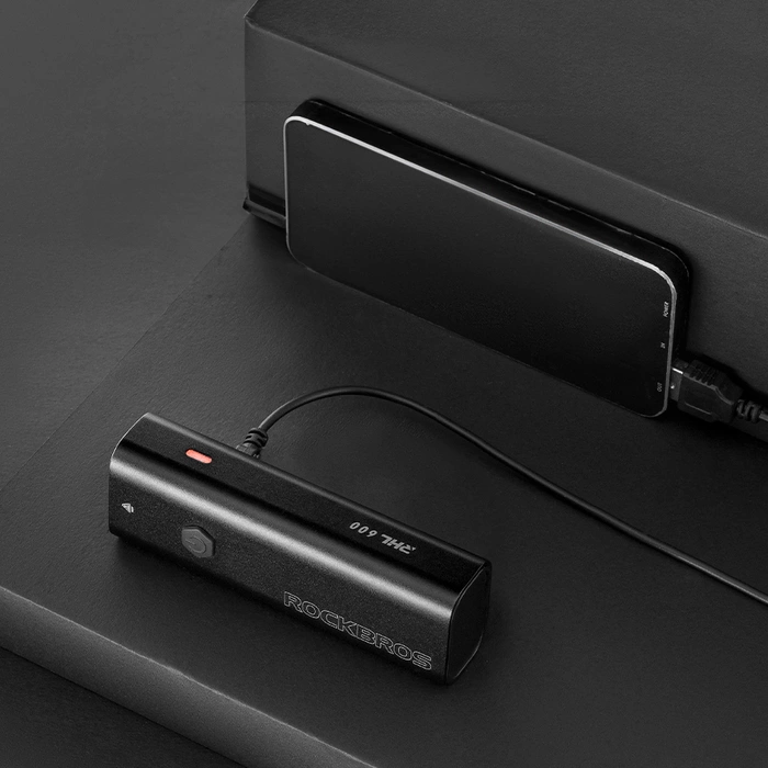 Rockbros RHL600 LED-Fahrrad-Frontlicht 2600mAh 600 lm IPX6 – schwarz