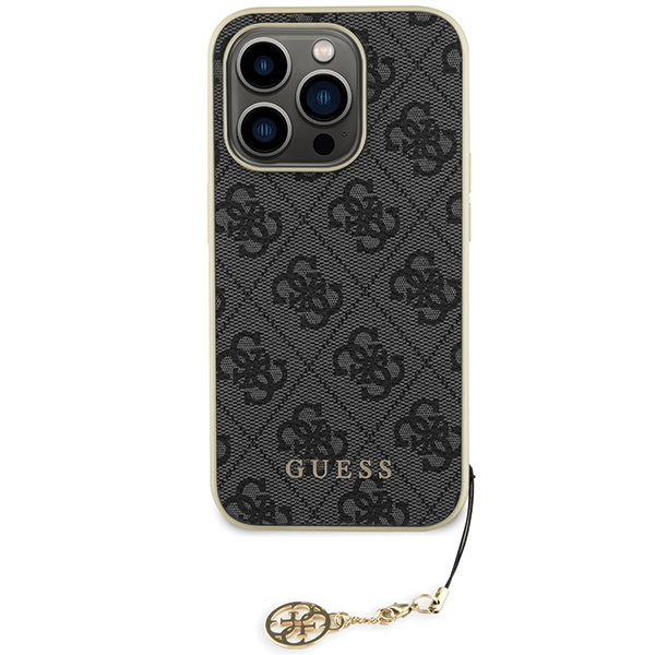 Guess GUHCP15LGF4GGR iPhone 15 Pro 6.1" grau/grau hartcase 4G Charms Kollektion
