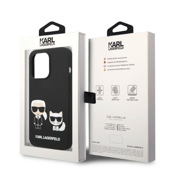 Karl Lagerfeld KLHMP14XSSKCK iPhone 14 Pro Max 6,7" hartcase schwarz/schwarz Liquid Silikon Karl & Choupette MagSafe