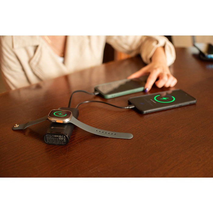 FORCELL F-ENERGY F10k1 powerbank kompatybilny z Apple Watch PD QC3.0 5A 22,5W 10 000 mAh czarny