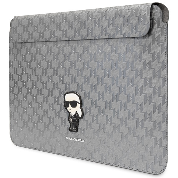 Karl Lagerfeld Sleeve KLCS14SAKHPKG 14" Silver/Silver Saffiano Monogram Iconic