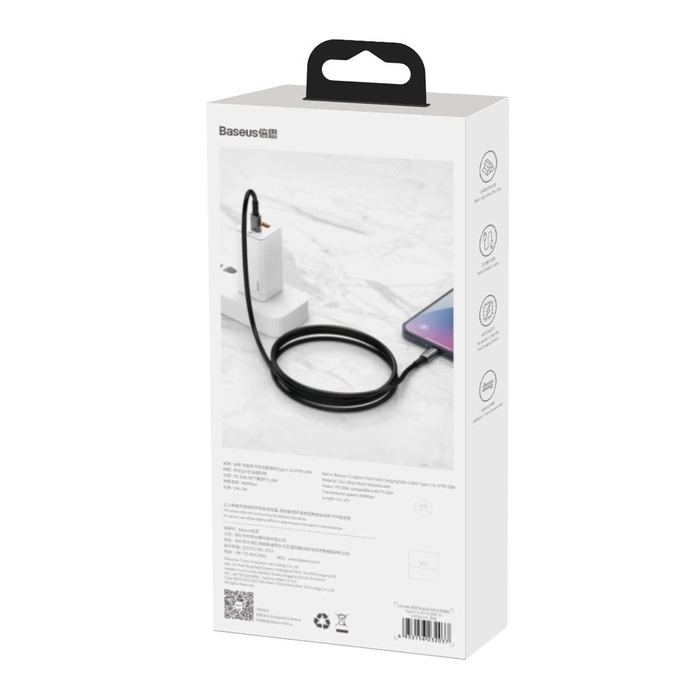 Baseus CATWJ-01 USB-C – USB-C PD QC-Kabel 100 W 5 A 1 m – schwarz