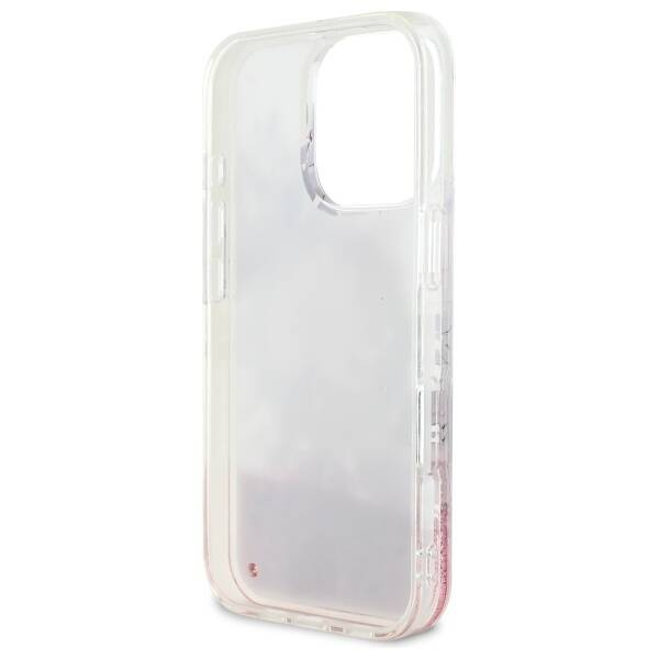 Etui Guess iPhone 16 Pro 6.3"   różowy/pink hardcase Liquid Glitter Flower MagSafe