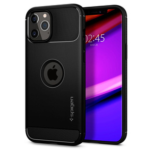 Telefontok SPIGEN Rugged Armor iPhone 12 12 Pro matt fekete fekete tok