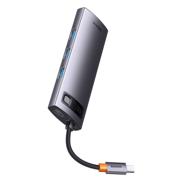 Baseus StarJoy HUB 6 porte USB-C - 3x USB-A / 1x HDMI / 1x RJ45 / 1x USB-C PD grigio