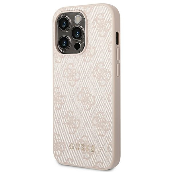 Hülle Guess iPhone 14 Pro 6.1" rosa/rosa hart case 4G Metall Gold Logo