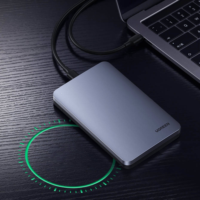 Ugreen pocket enclosure for 2.5 &#39;&#39; SATA 3.0 6Gbps hard disk gray + cable USB - USB Type C 0.5m (CM300)