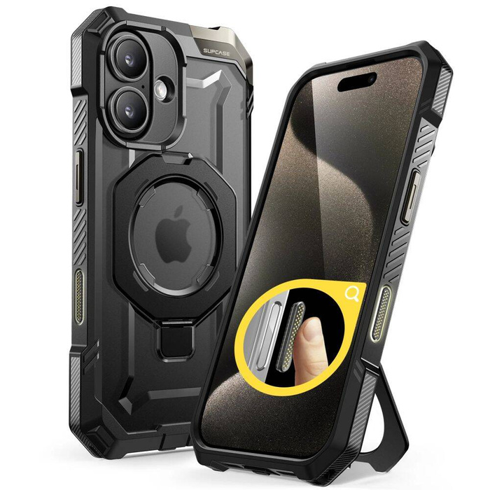 ETUI SUPCASE UB GRIP MAG MAGSAFE IPHONE 16 BLACK